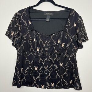 Lane Bryant Plus Size Floral Corset Sweetheart Blouse Size 14/16